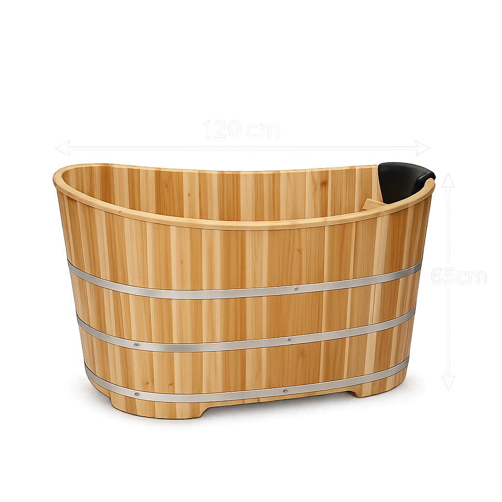 Bain Froid en Bois de Cèdre Nordéva | Baignoire Plongeante  Premium | 120x65cm | Cryothérapie