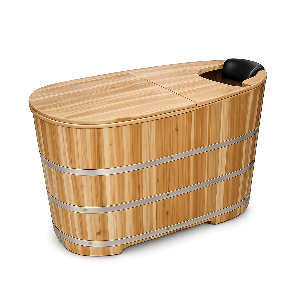 Bain Froid en Bois de Cèdre Nordéva | Baignoire Plongeante  Premium | 120x65cm | Cryothérapie