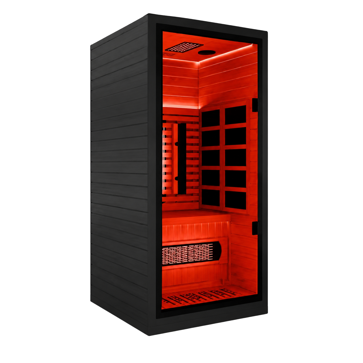 Sauna Infrarouge Solo Nordéva | Cabine 1 Place | Bois de Pruche  | Chromothérapie Rouge | Faible EMF