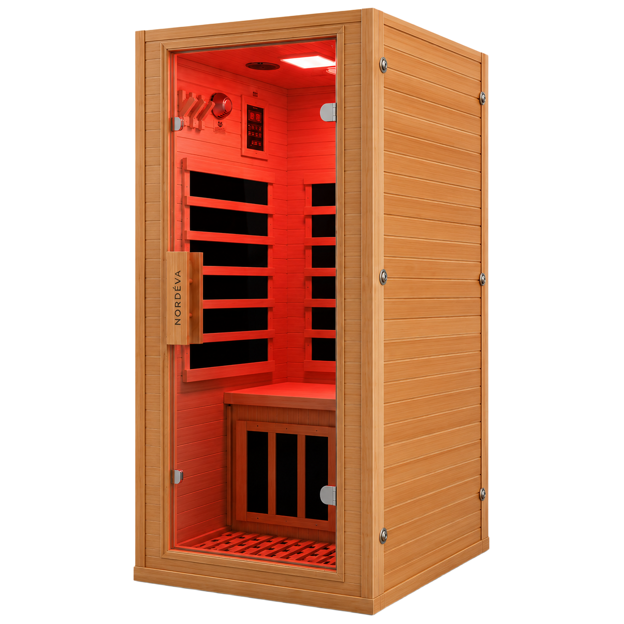 Sauna Infrarouge Solo Nordéva | Bois Clair | 1 Place | Faible EMF | 170 cm